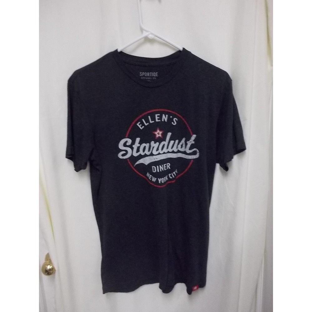 Sportiqe Mens Ellens Stardust Diner NYC Graphic T-Shirt Charcoal Grey Medium